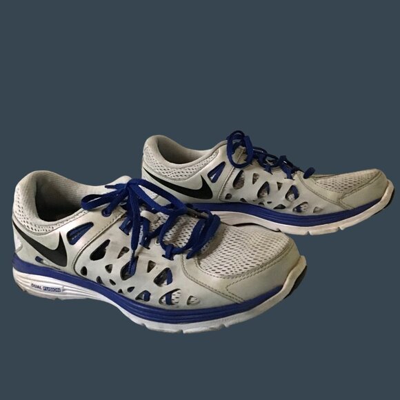 NIKE DUAL FUSION RUN 2 MEN'S WHITE BLUE WALKING RUNNING SHOES MEN'S SIZE 11 - Picture 2 of 6